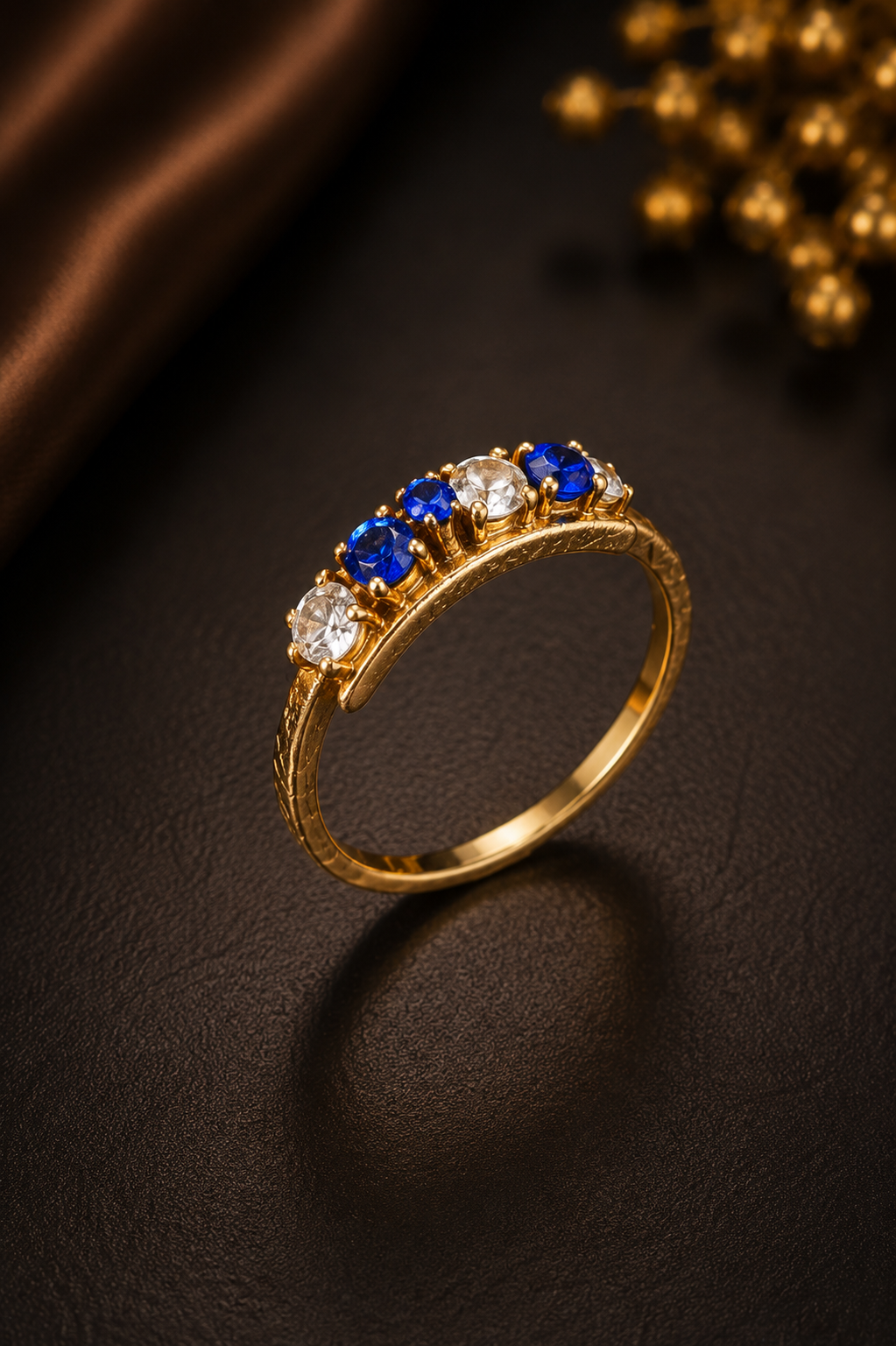 Blue & White Stone Elegance Ring - Image 4