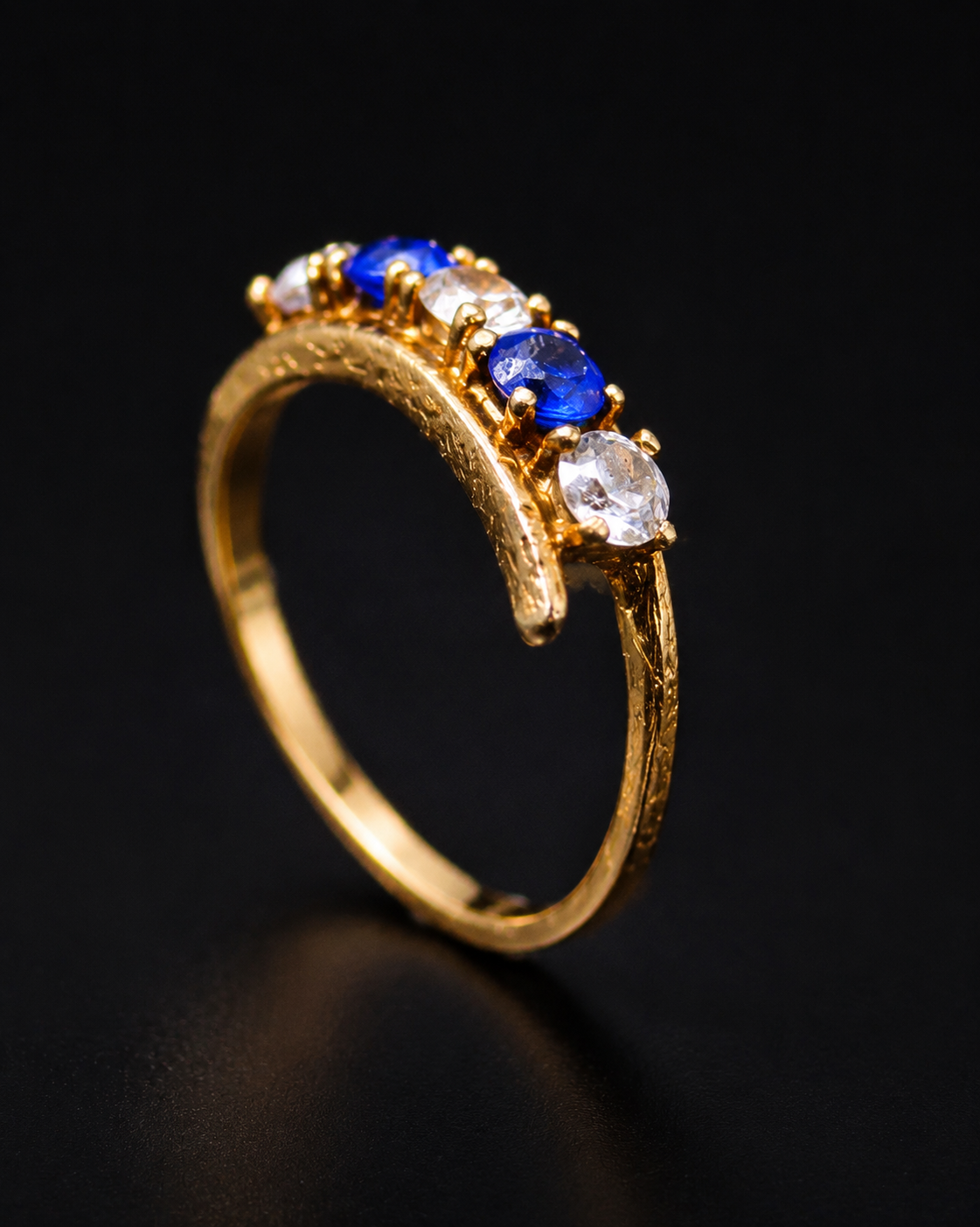Blue & White Stone Elegance Ring - Image 5