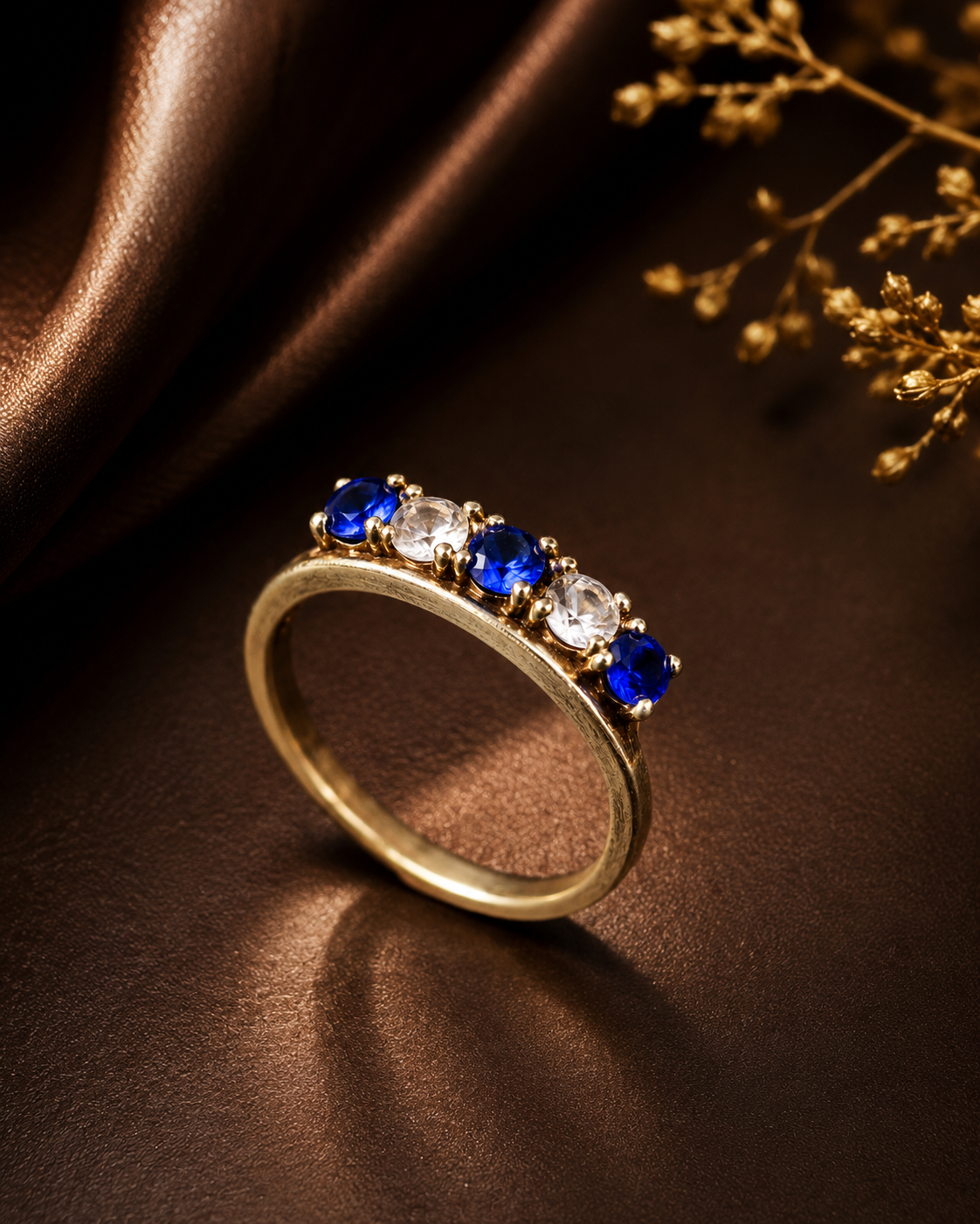 Blue & White Stone Elegance Ring