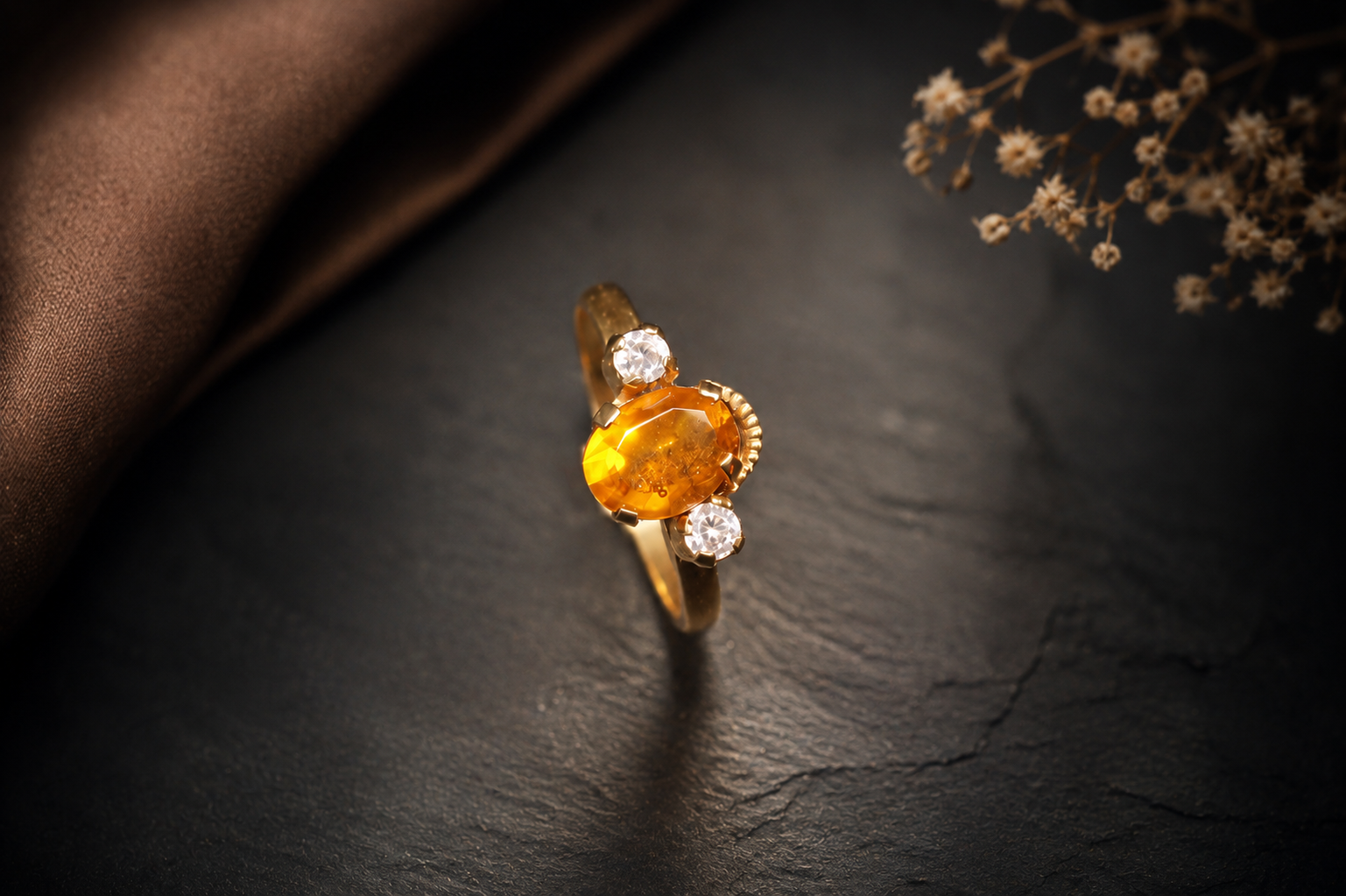 Orange & White Stone Grace Ring - Image 3