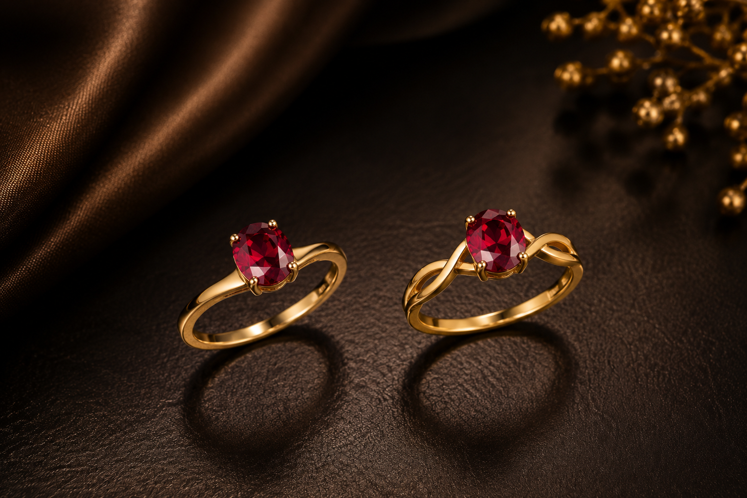 Royal Red & White Stone Ring - Image 2