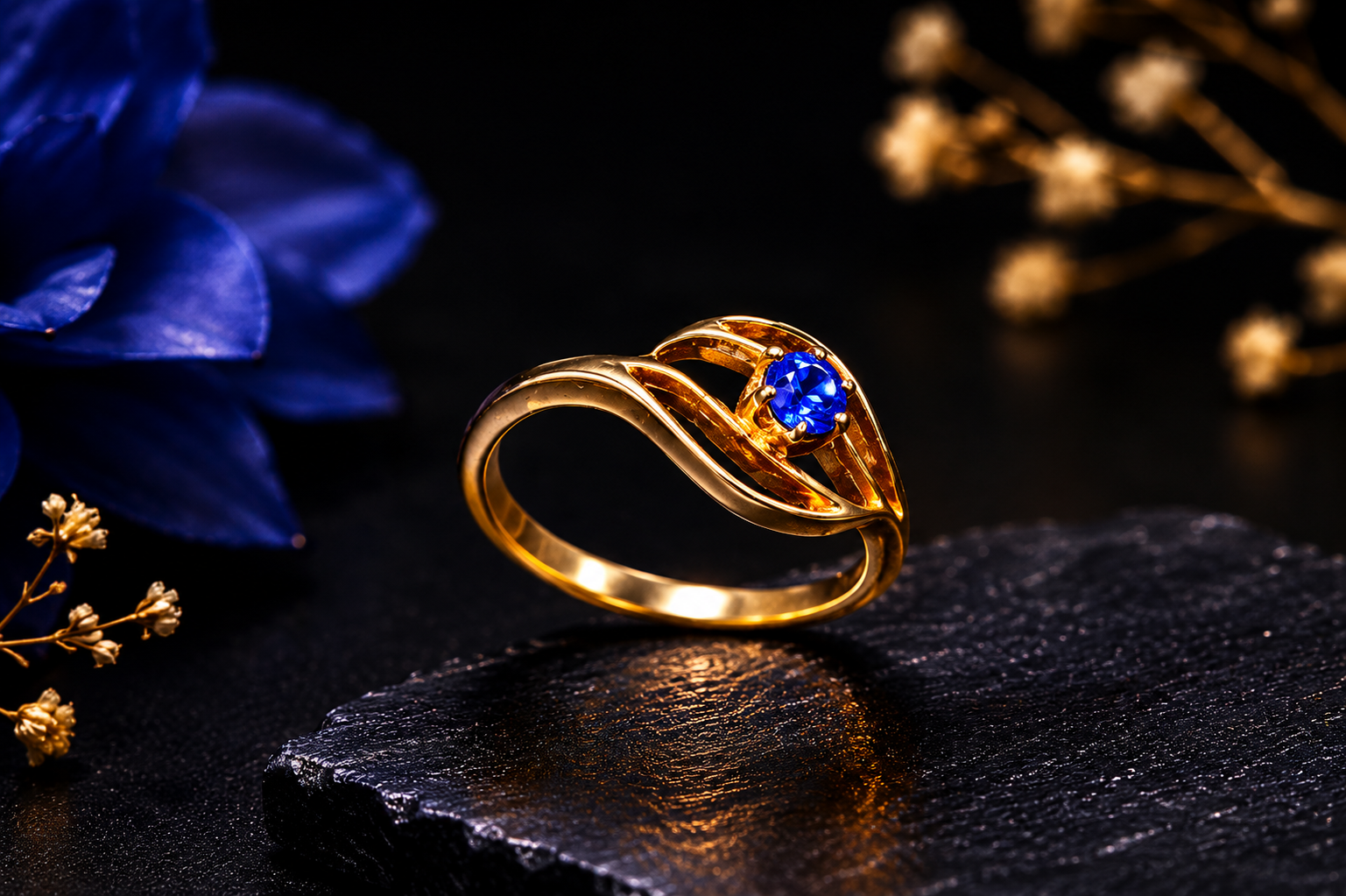 Royal Blue Eye Shape Ring
