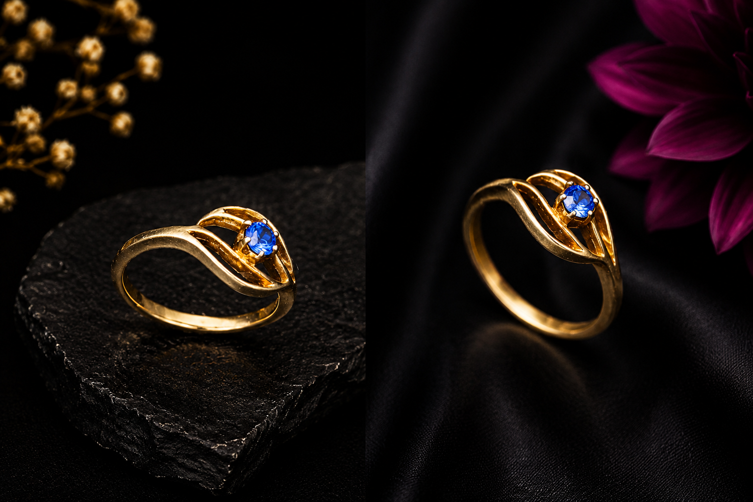 Royal Blue Eye Shape Ring - Image 2