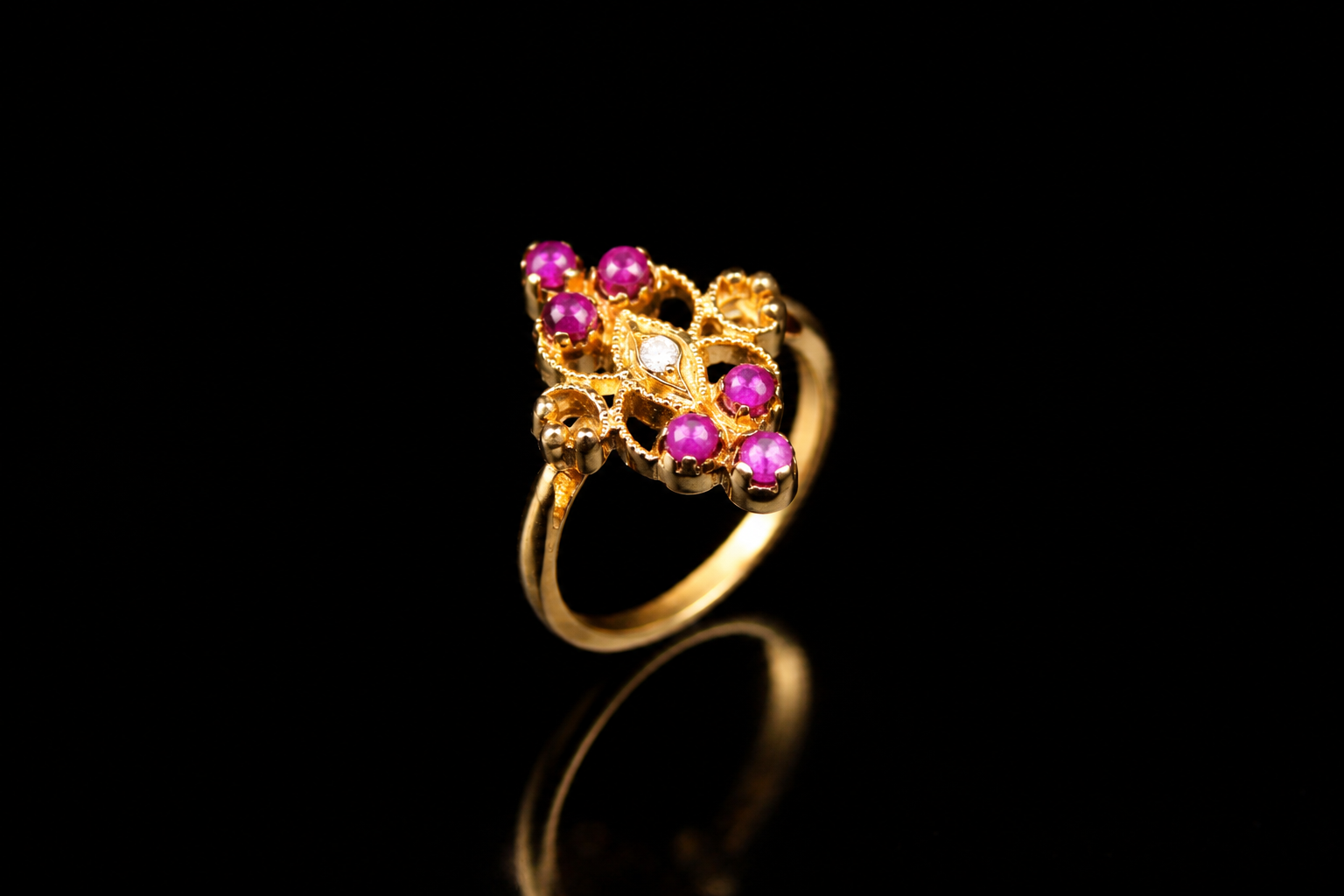 Royal Pearl & Ruby Stone Ladies Ring - Image 3