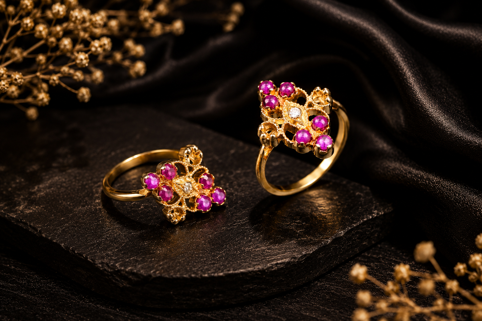 Royal Pearl & Ruby Stone Ladies Ring - Image 2