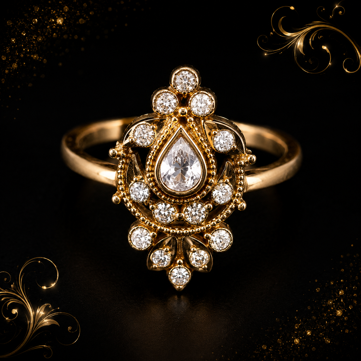 White Stone Diamond Shape Ladies Ring - Image 4