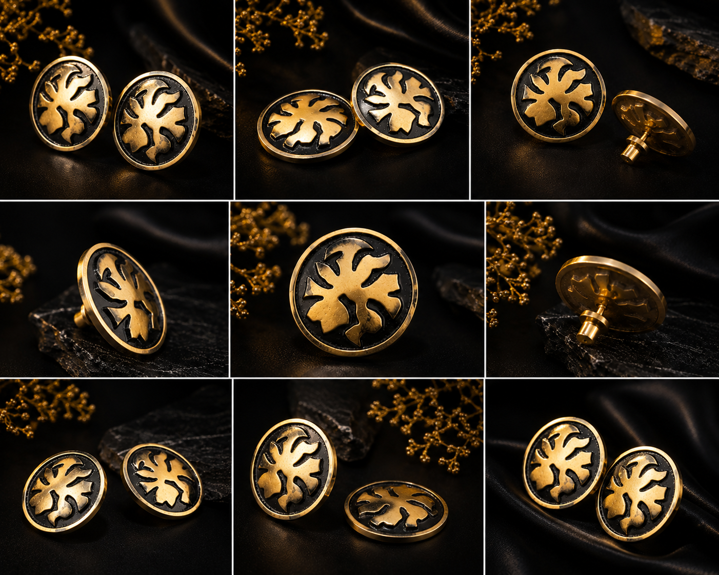 22K Gold Plated Coconut Leaf Studs - Image 4