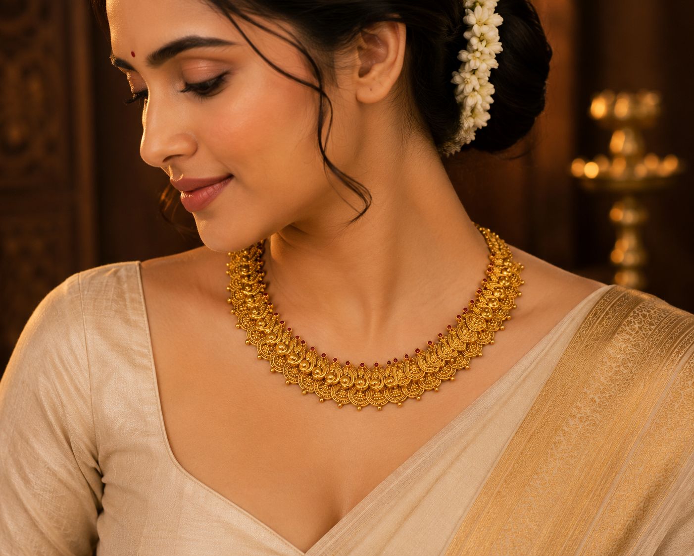 Lakshmi Coin Haram Necklace - Image 3