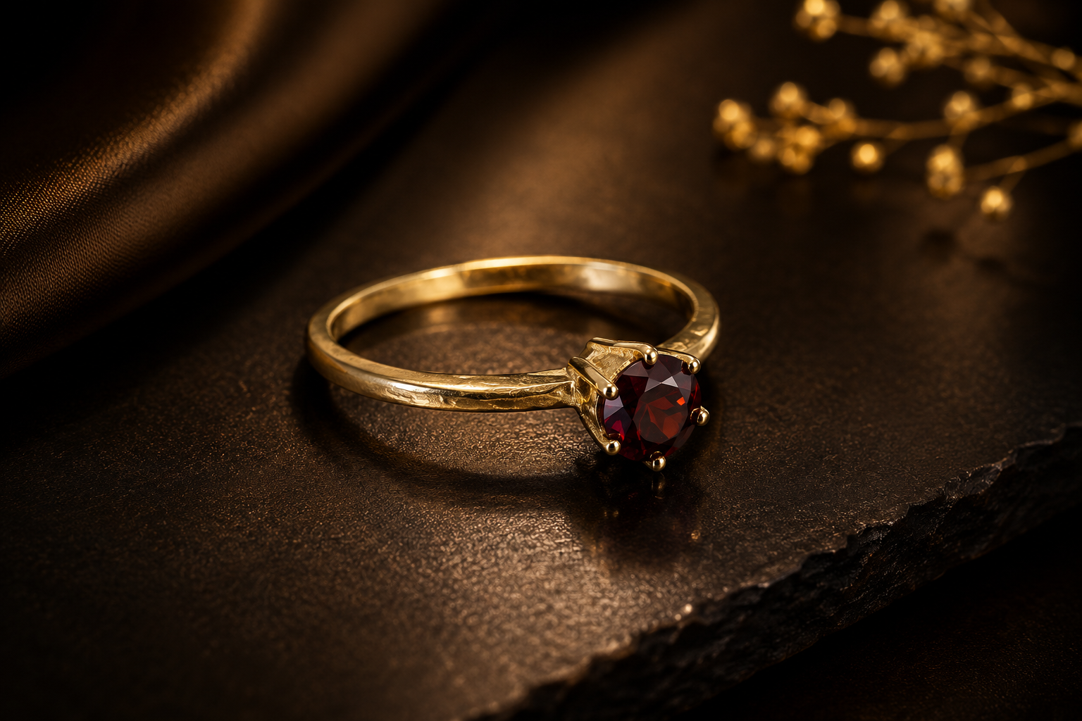 Royal Red Stone Gold Ring - Image 3