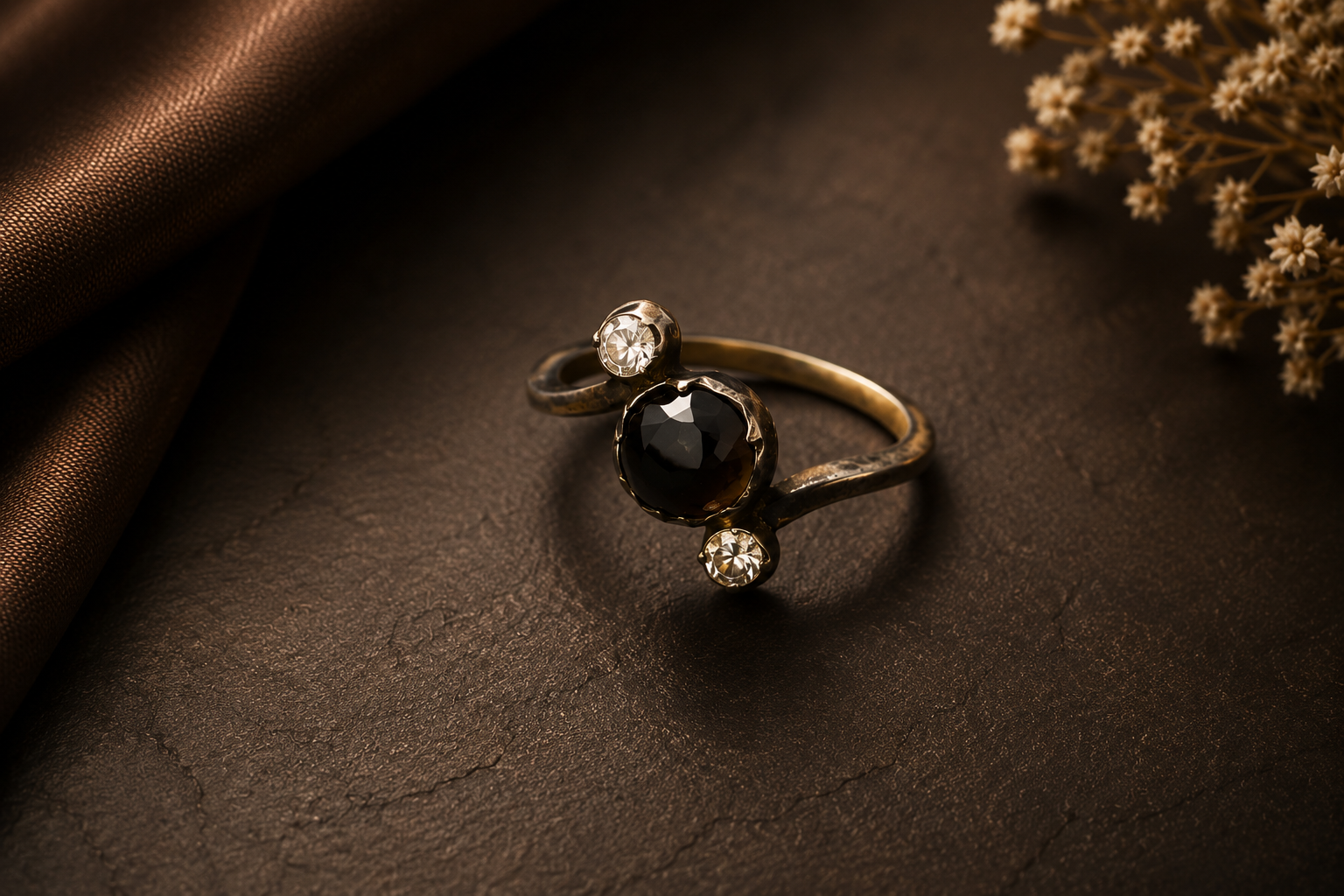 Black & White Stone Elegance Ring