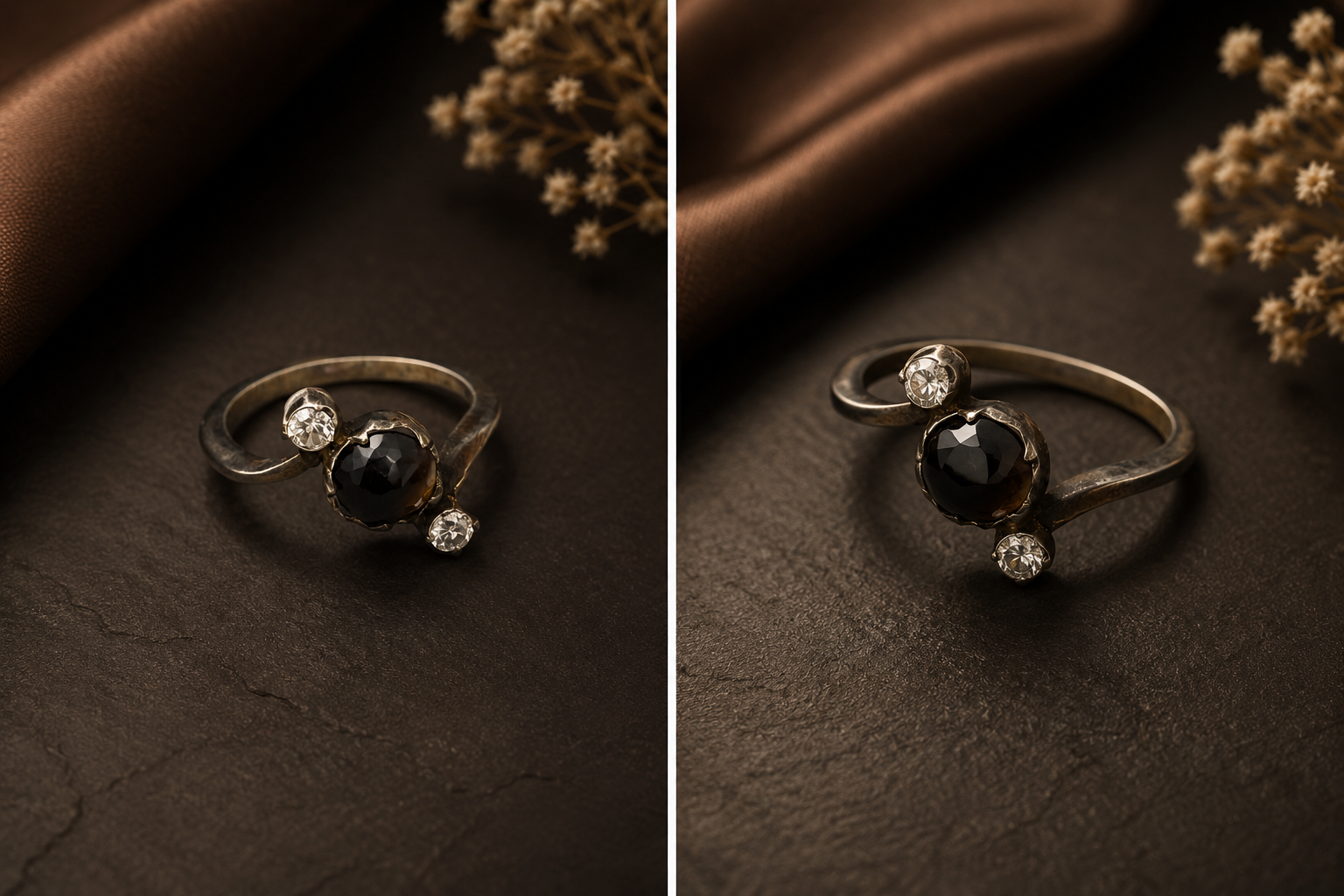 Black & White Stone Elegance Ring - Image 2