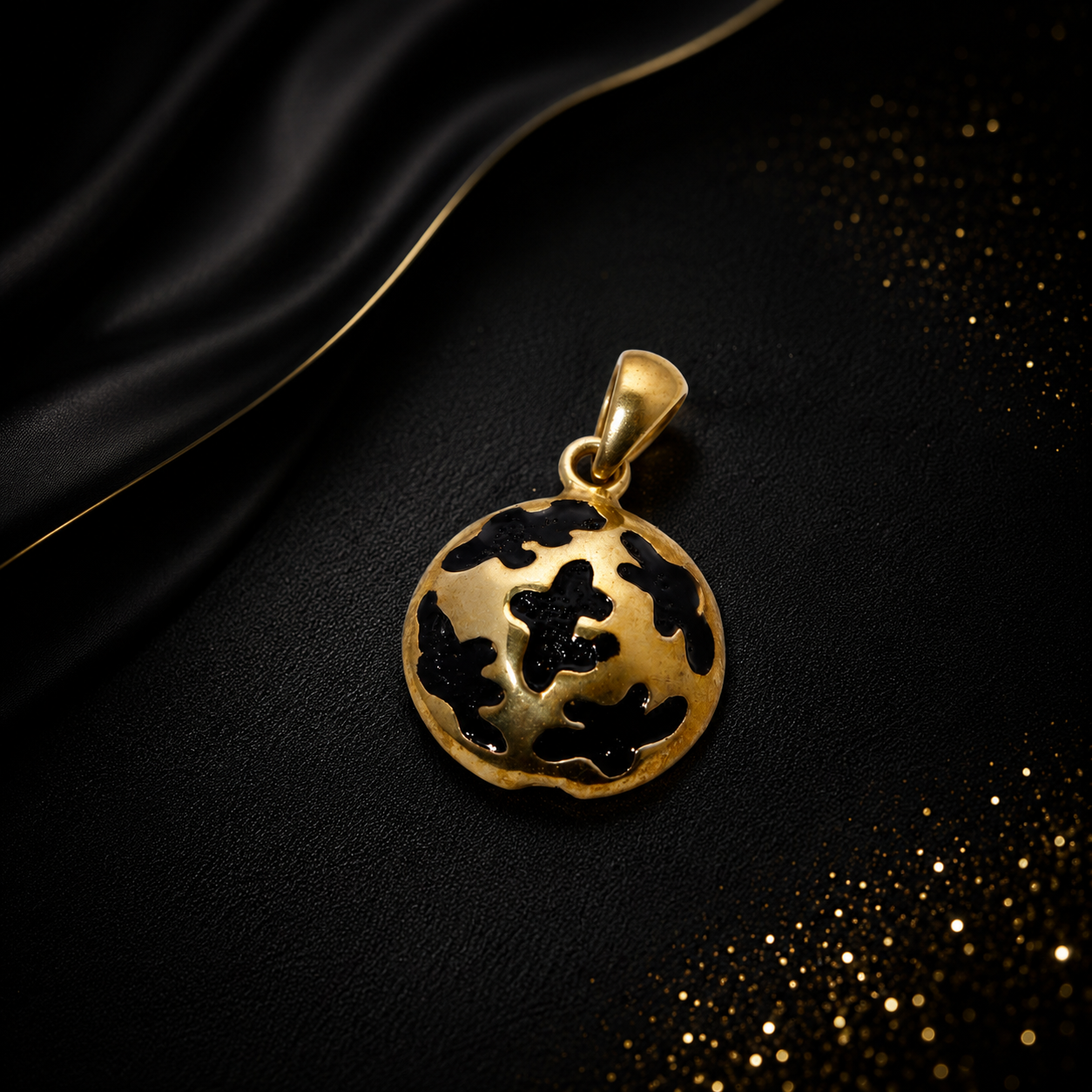 Worm Designed Oxidized Gold Plated Pendant - Image 5