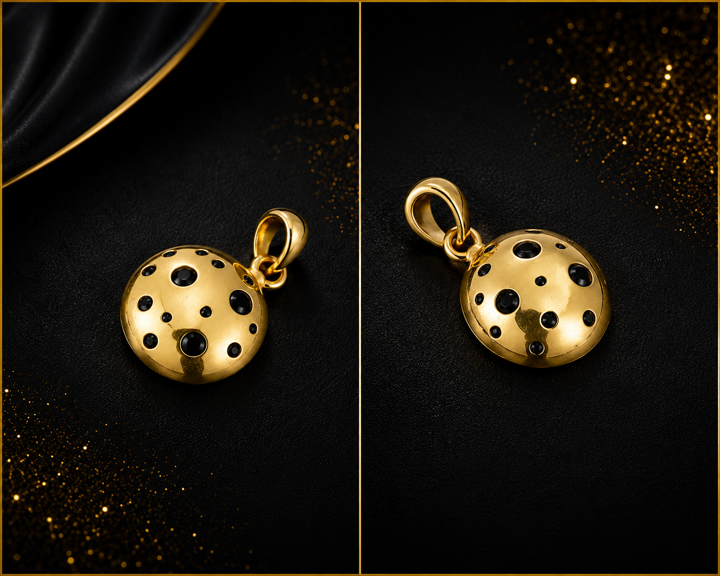 Dot Style Round Shape Oxidized Pendant - Image 2