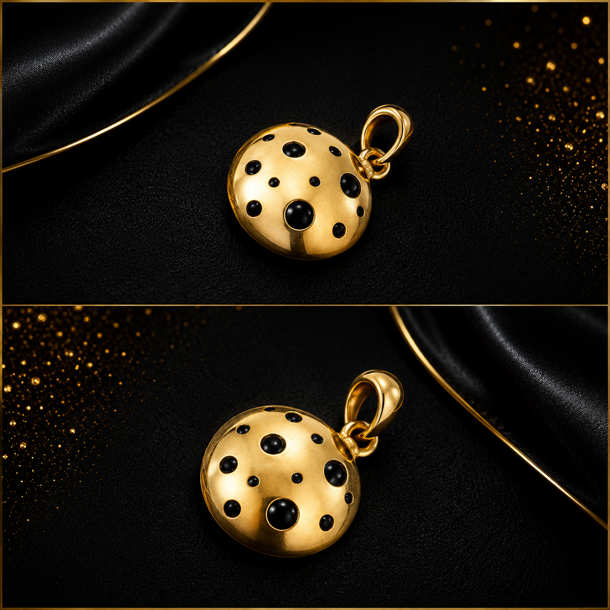 Dot Style Round Shape Oxidized Pendant - Image 3