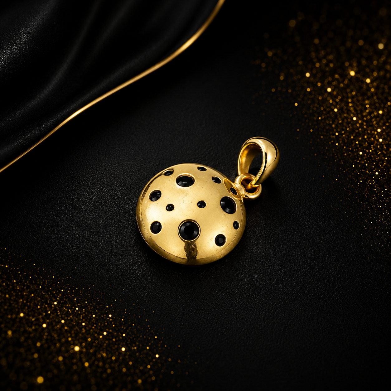 Dot Style Round Shape Oxidized Pendant - Image 4