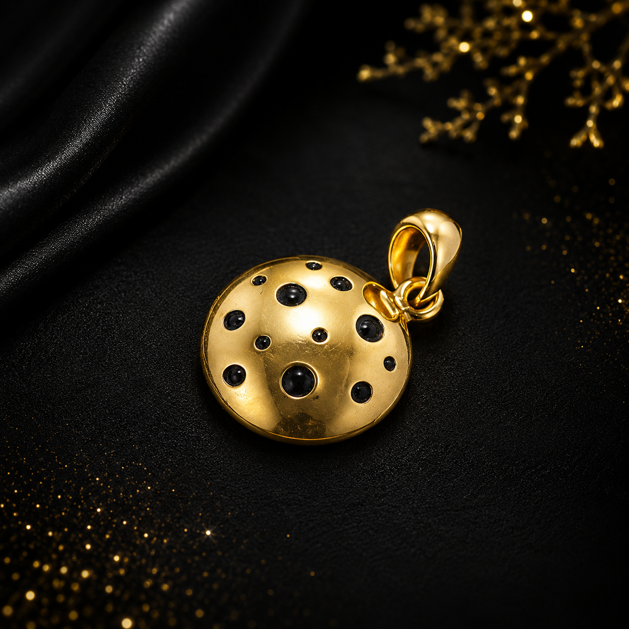 Dot Style Round Shape Oxidized Pendant - Image 5