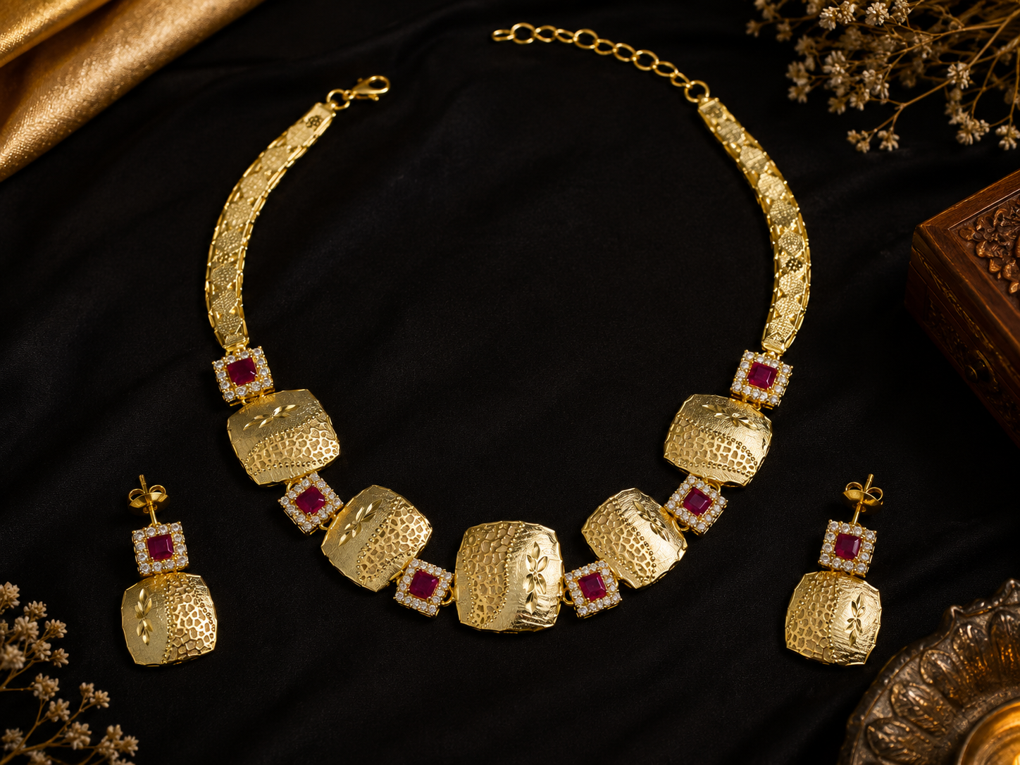 Traditional Square Engraved Necklace