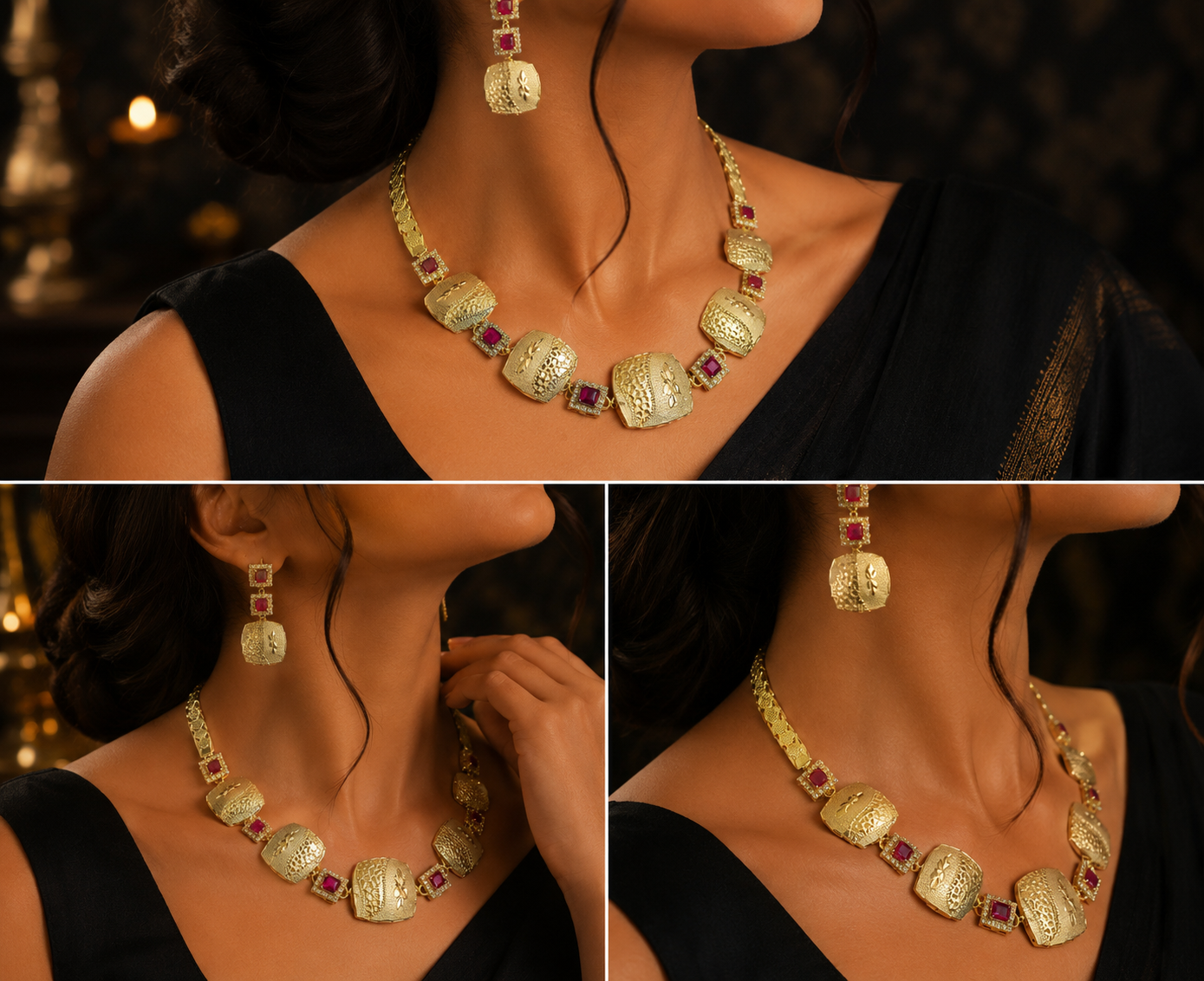 Traditional Square Engraved Necklace - Image 3