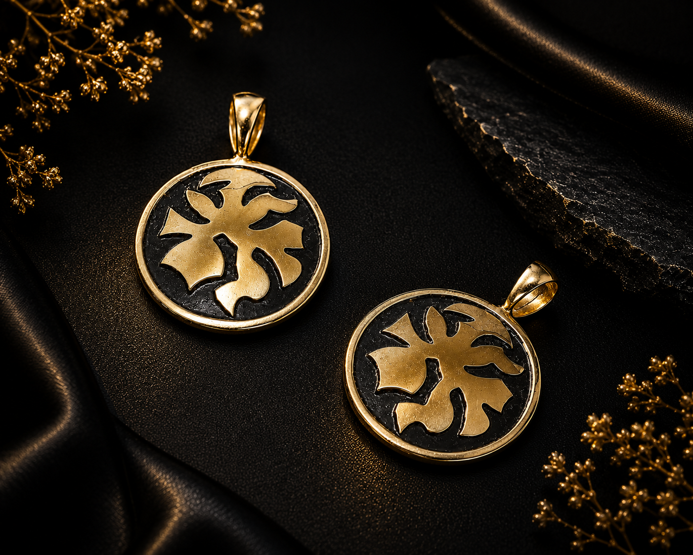 22K Gold Plated Coconut Leaf Pendant - Image 2
