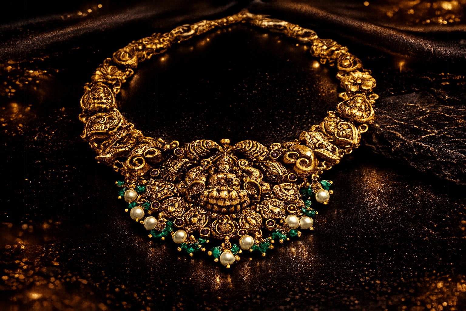 Lakshmi Elephant Pearl Necklace