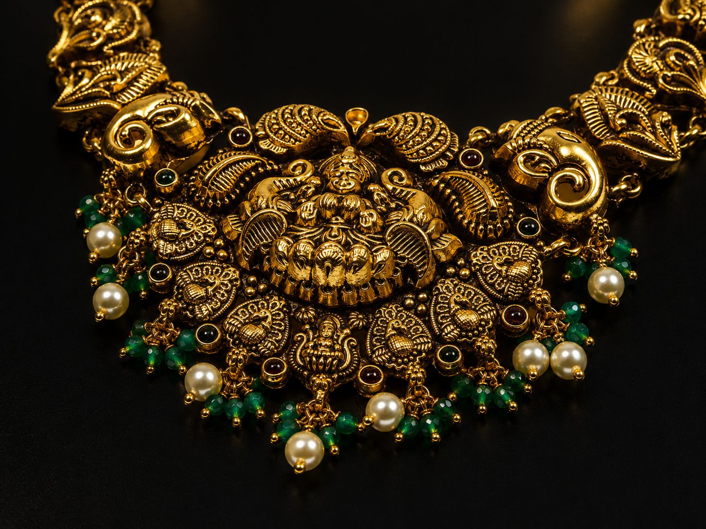 Lakshmi Elephant Pearl Necklace - Image 4