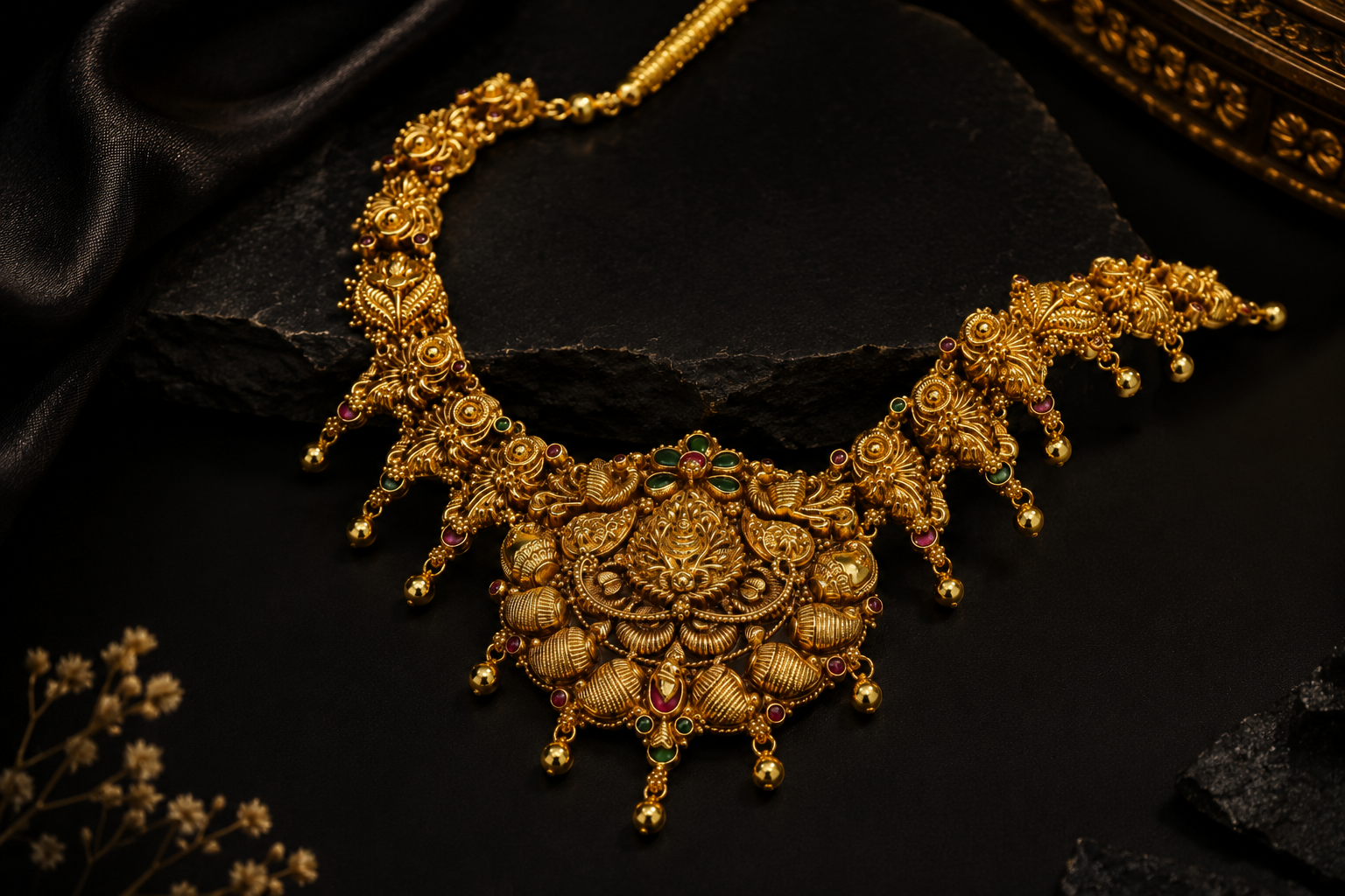 Gold Plated Mango Pearl Necklace - Image 3