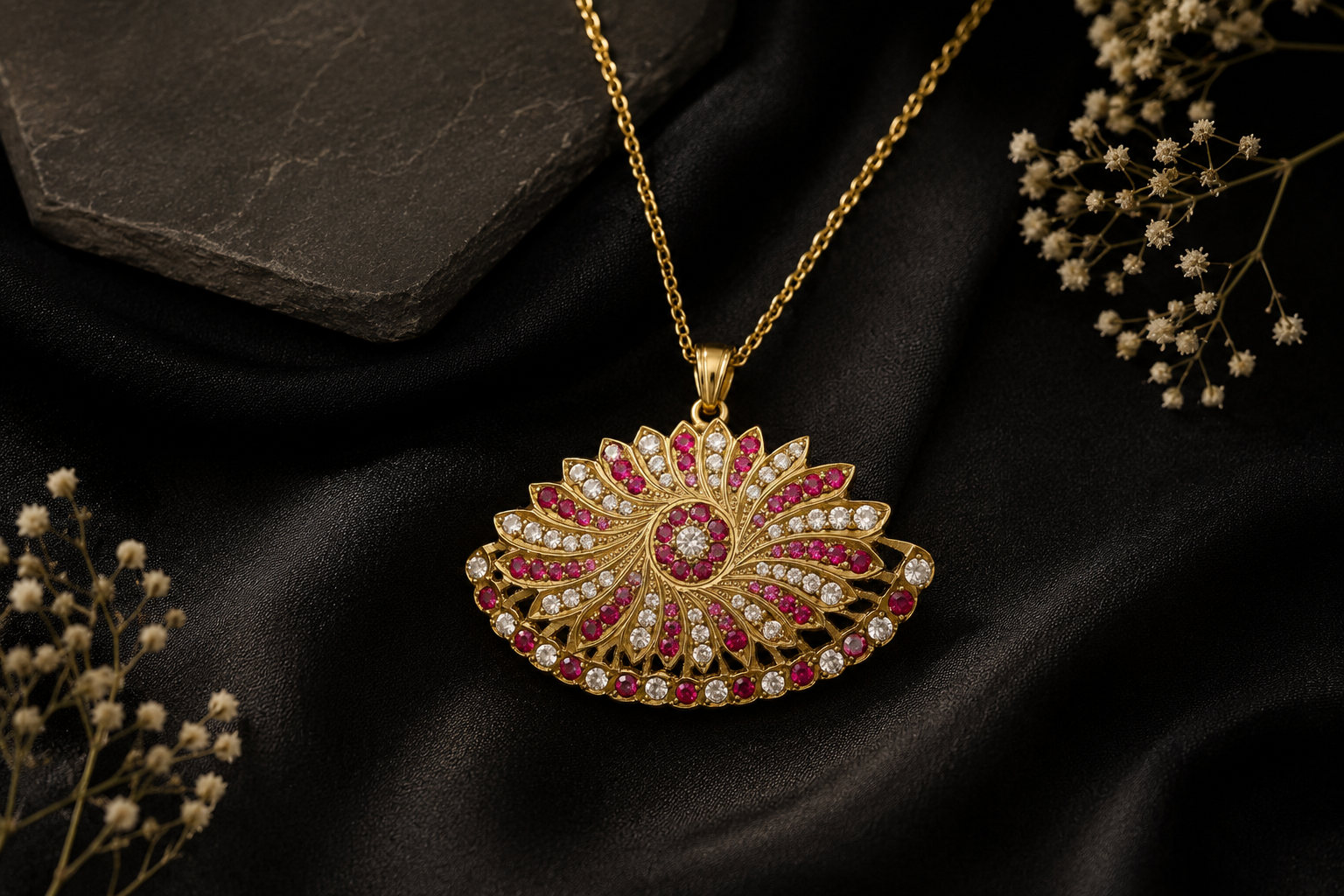 Designer Floral Pendant Pathakkam - Image 4