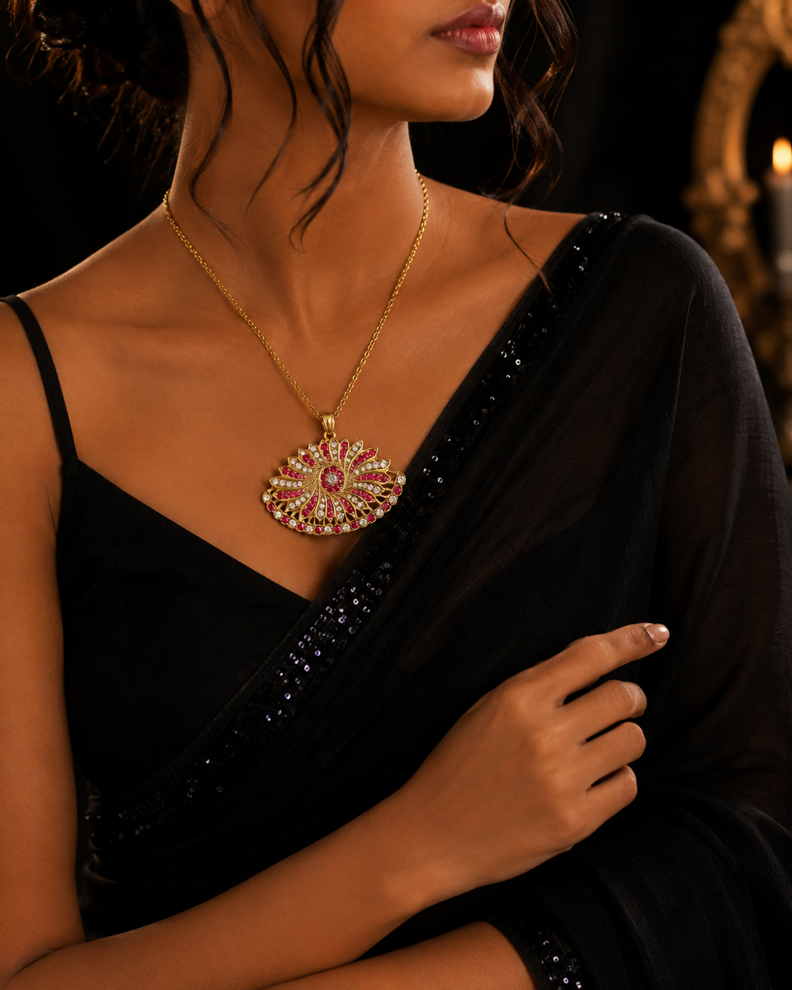 Designer Floral Pendant Pathakkam - Image 3