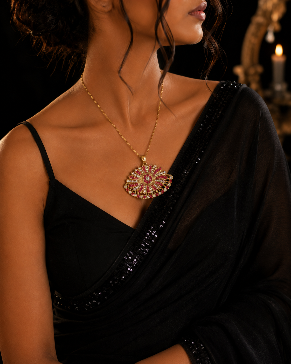Designer Floral Pendant Pathakkam - Image 2