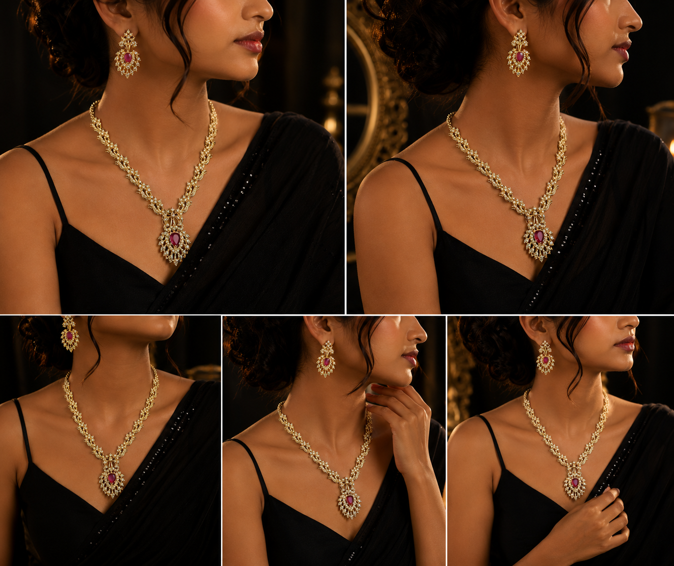 Designer Pear Stone Necklace - Image 4