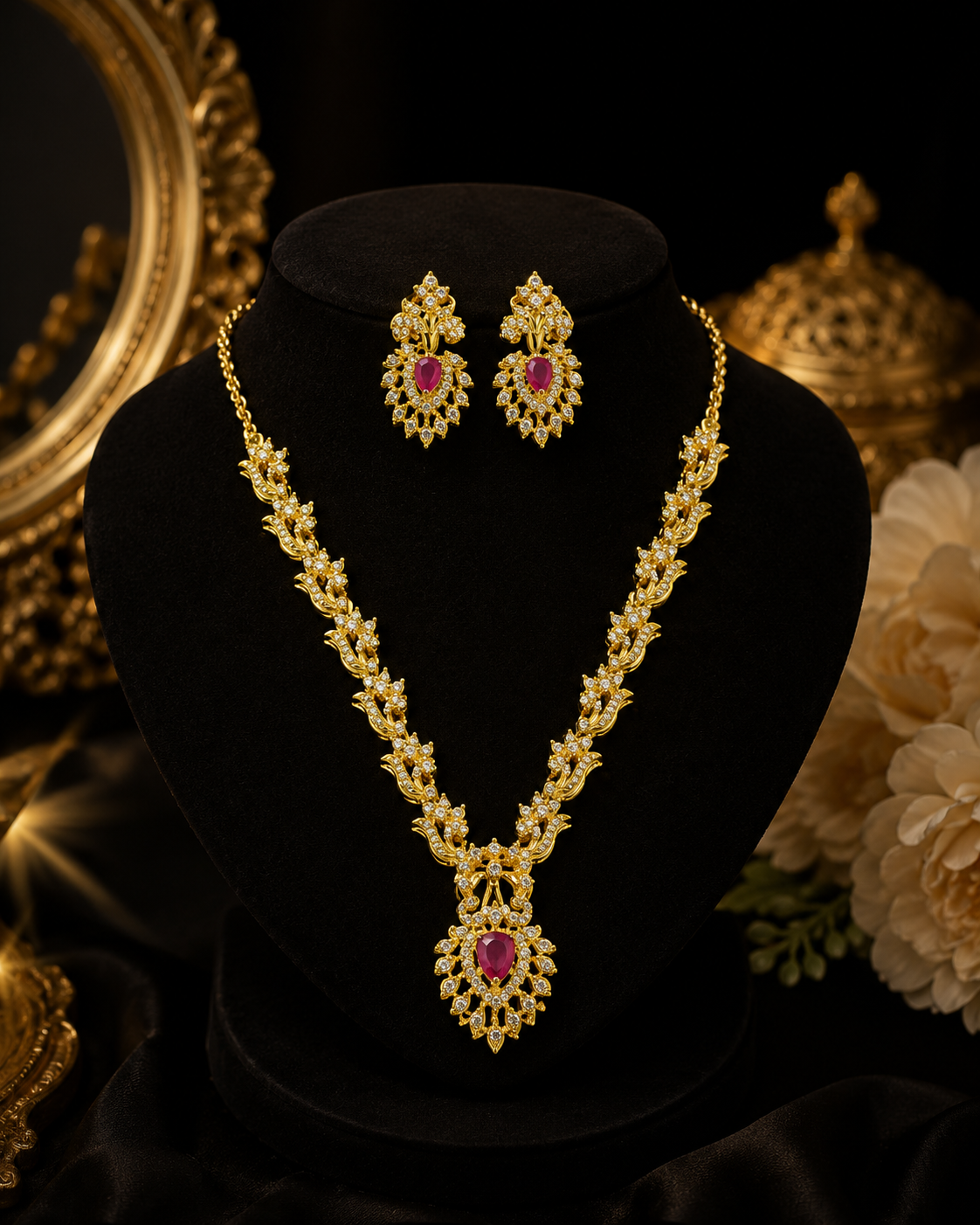 Designer Pear Stone Necklace - Image 5
