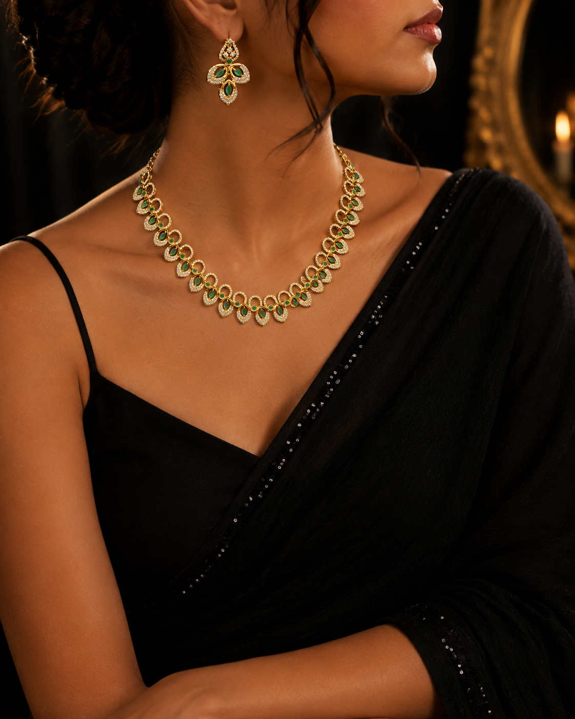 Green White Stone Necklace - Image 2