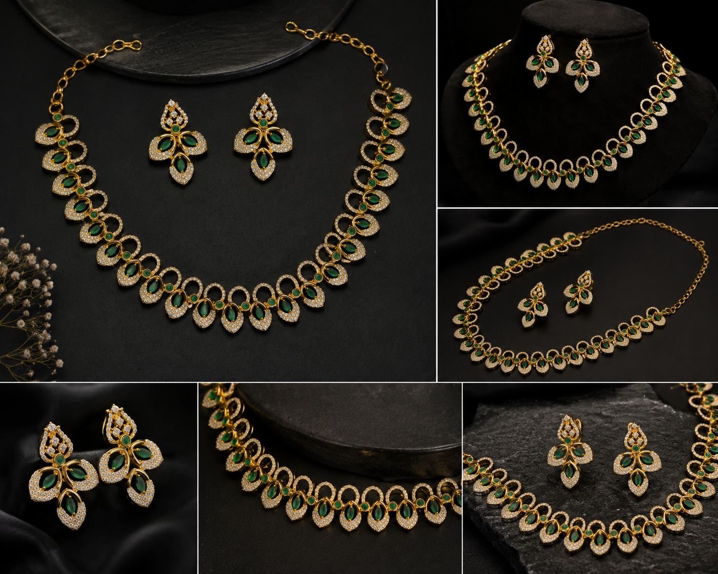 Green White Stone Necklace - Image 4
