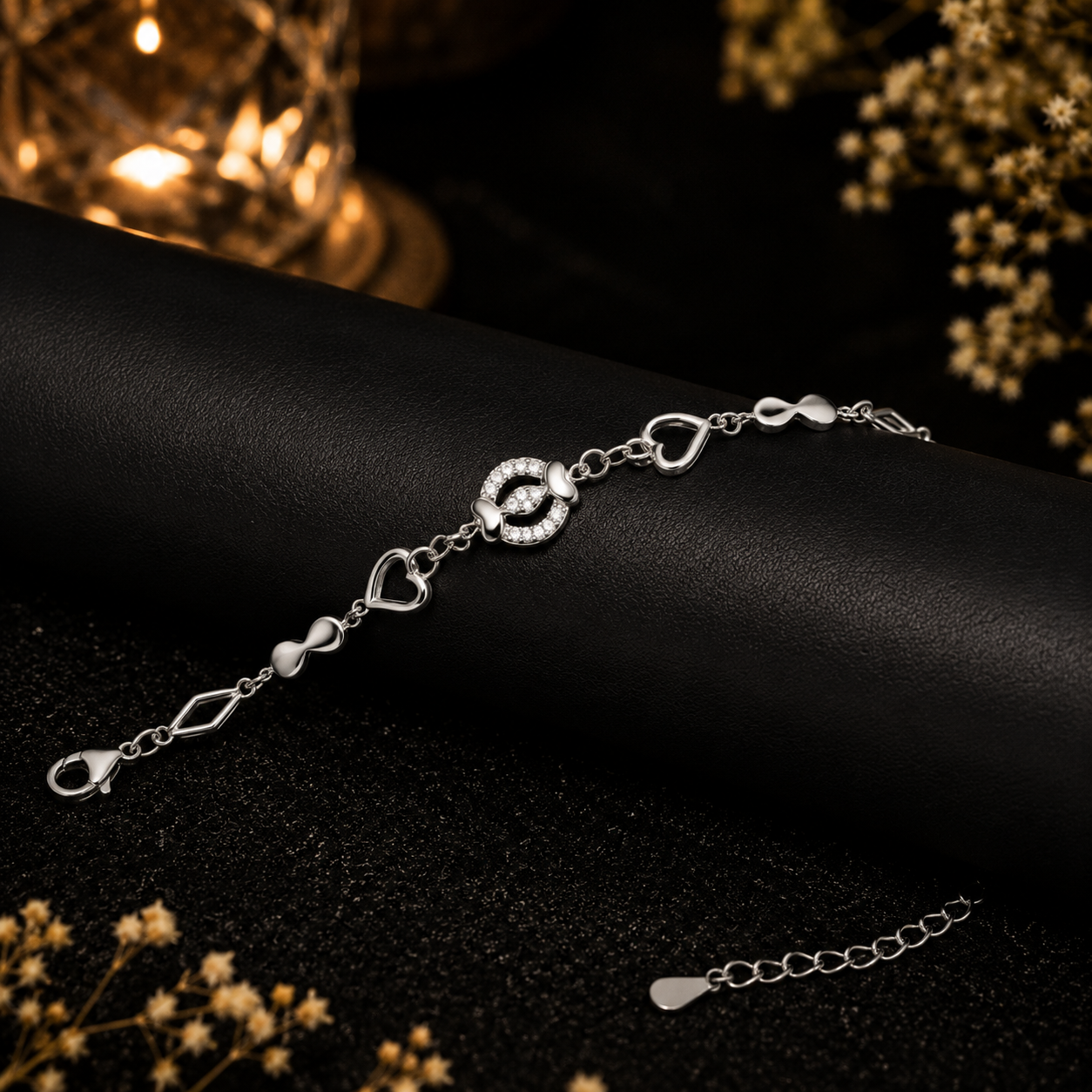 Middle Flower Oval Shape Ladies Bracelet - Image 3