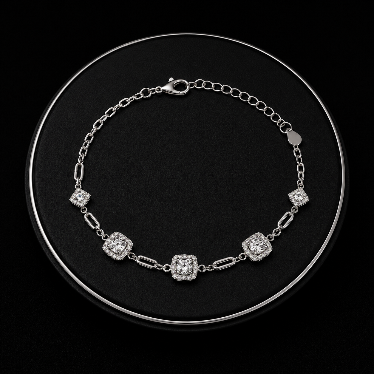 Bow & Rectangular Cubic Zirconia Ladies Bracelet