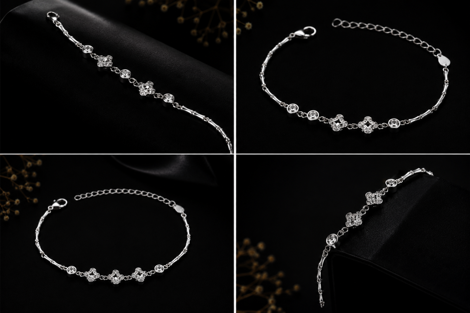 Hexagon Heart Shape Ladies Bracelet, - Image 3