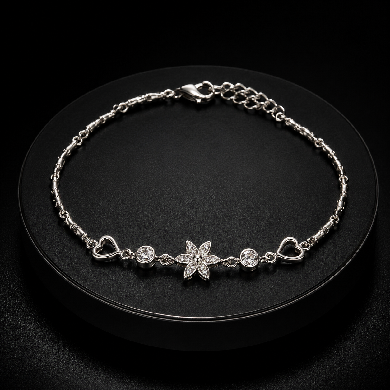 Flower Heart Shape & Round Ladies Bracelet - Image 5