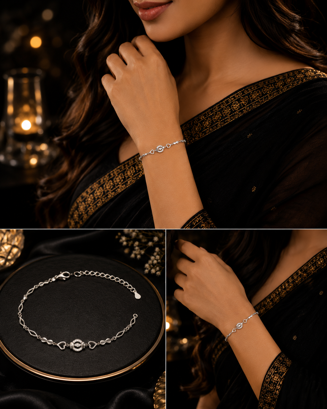 Middle Flower Oval Shape Ladies Bracelet - Image 4