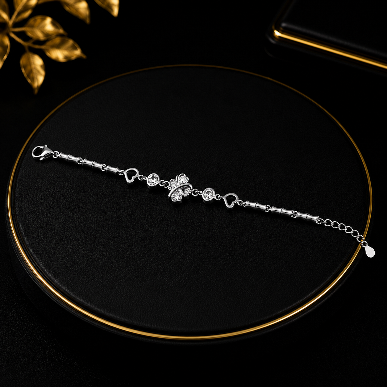 Heart Flower CZ Ladies Bracelet - Image 5