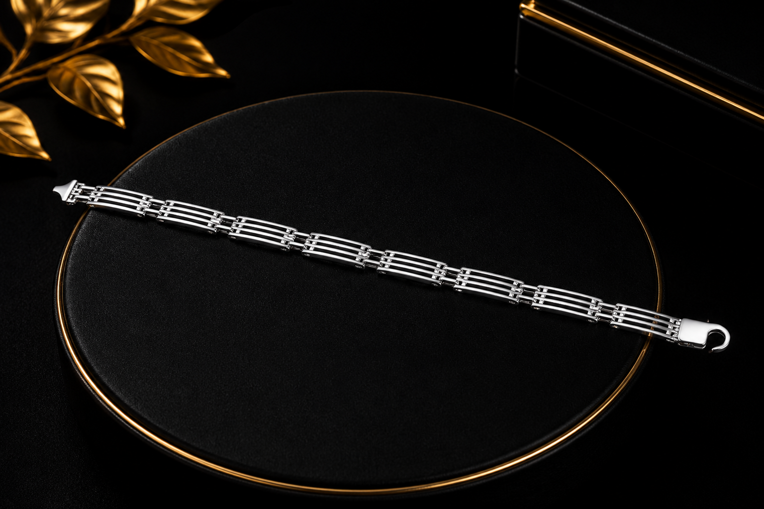 Rectangular Stick & Hole Design Gents Bracelet - Image 5