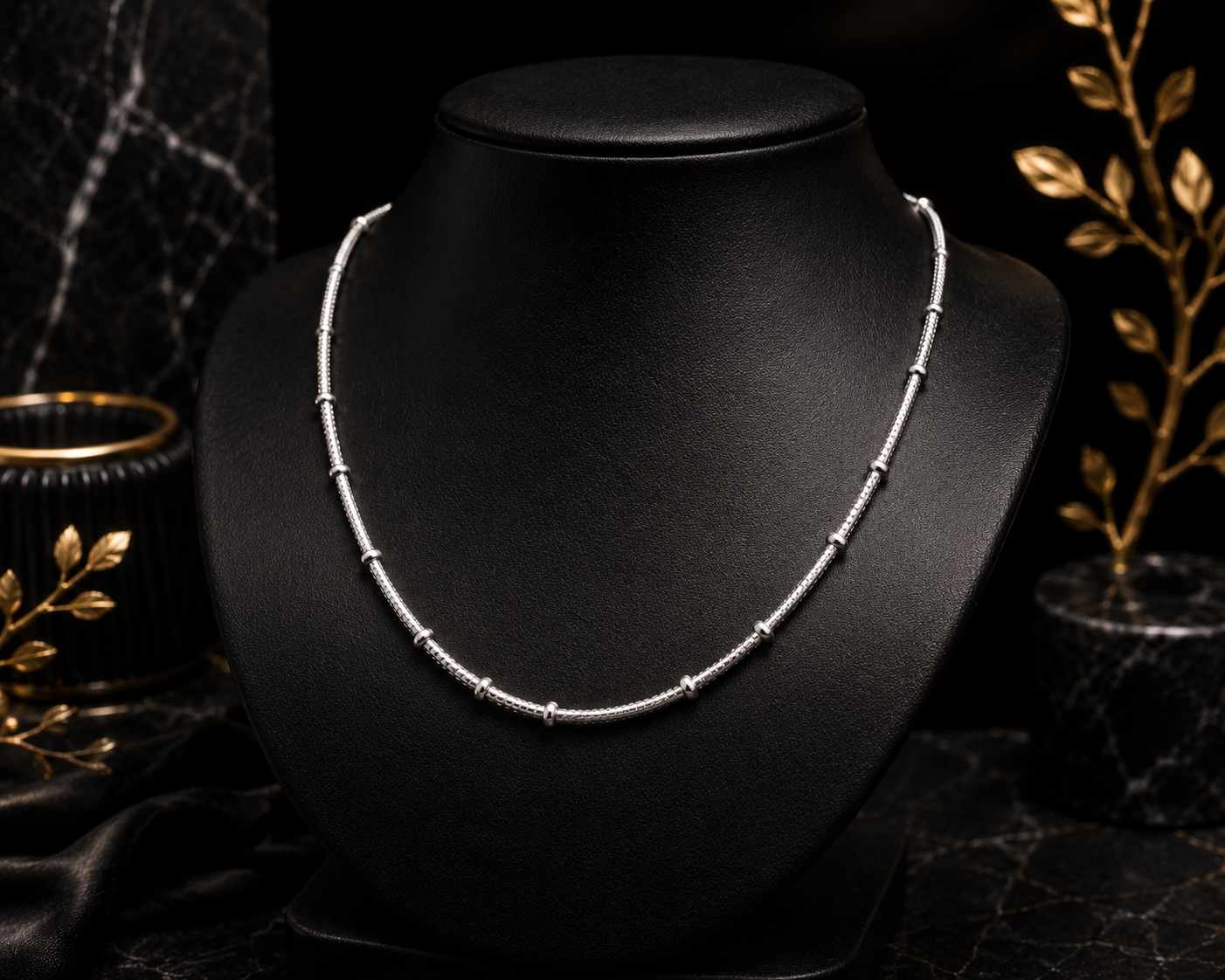 Three Ball Snake Silver Chain