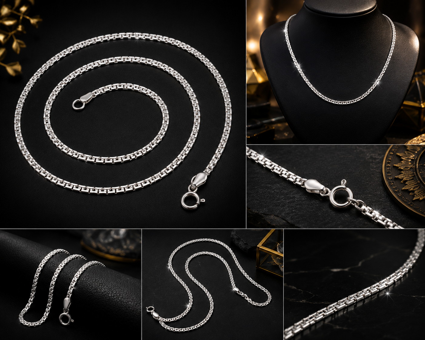 Flat Machine Cut Silver Chain - Image 5