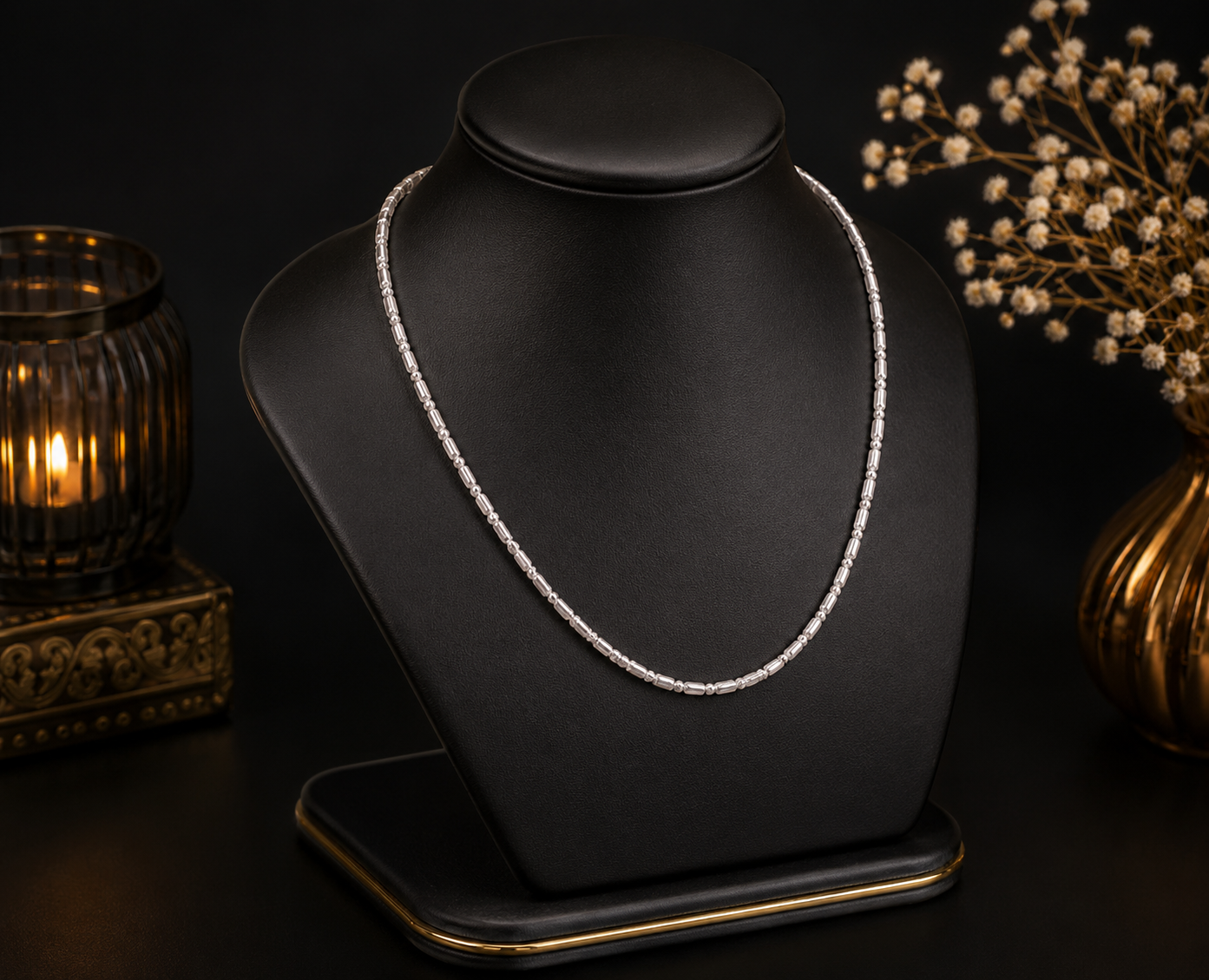 Ball & Stick Silver Chain 925 Sterling Silver