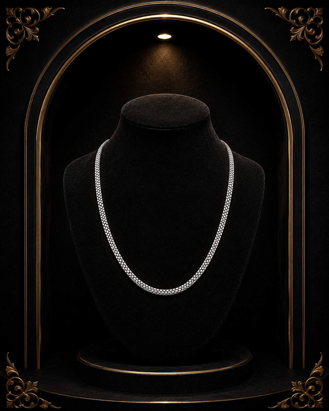 Flat Double Box Silver Chain