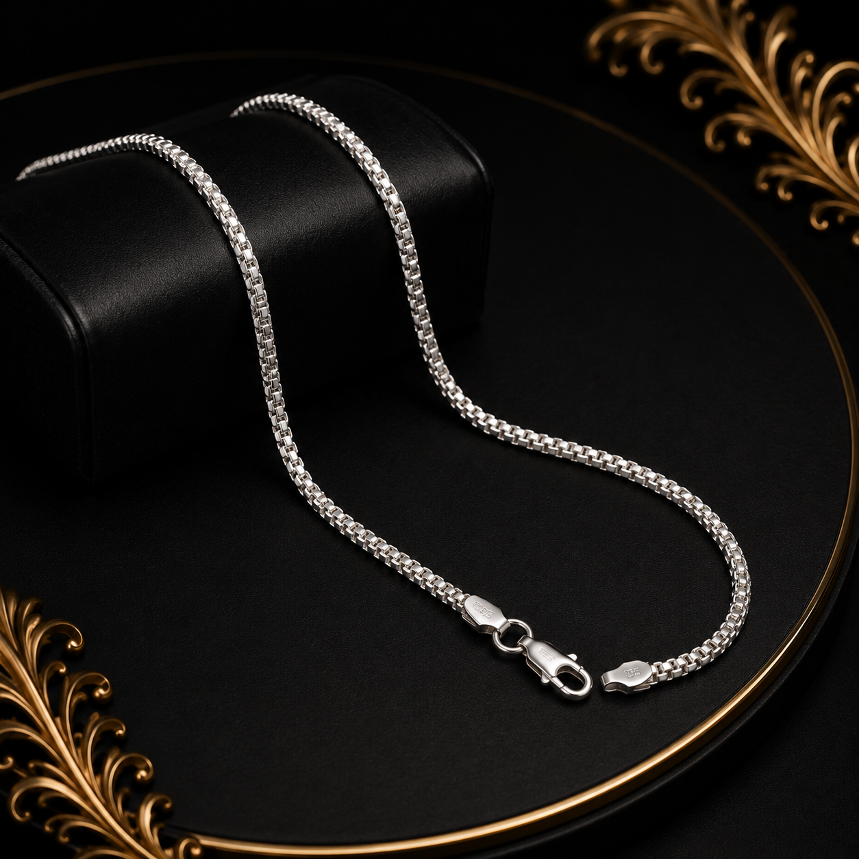 Flat Double Box Silver Chain - Image 5