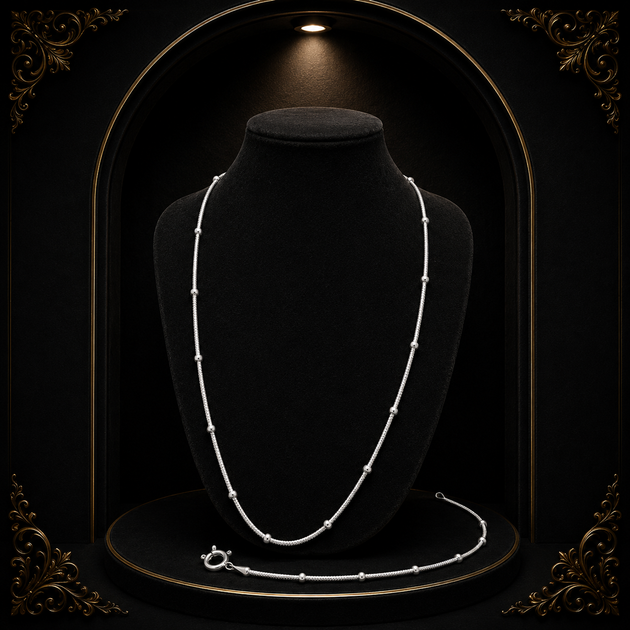 Two Ball Snake Silver Chain