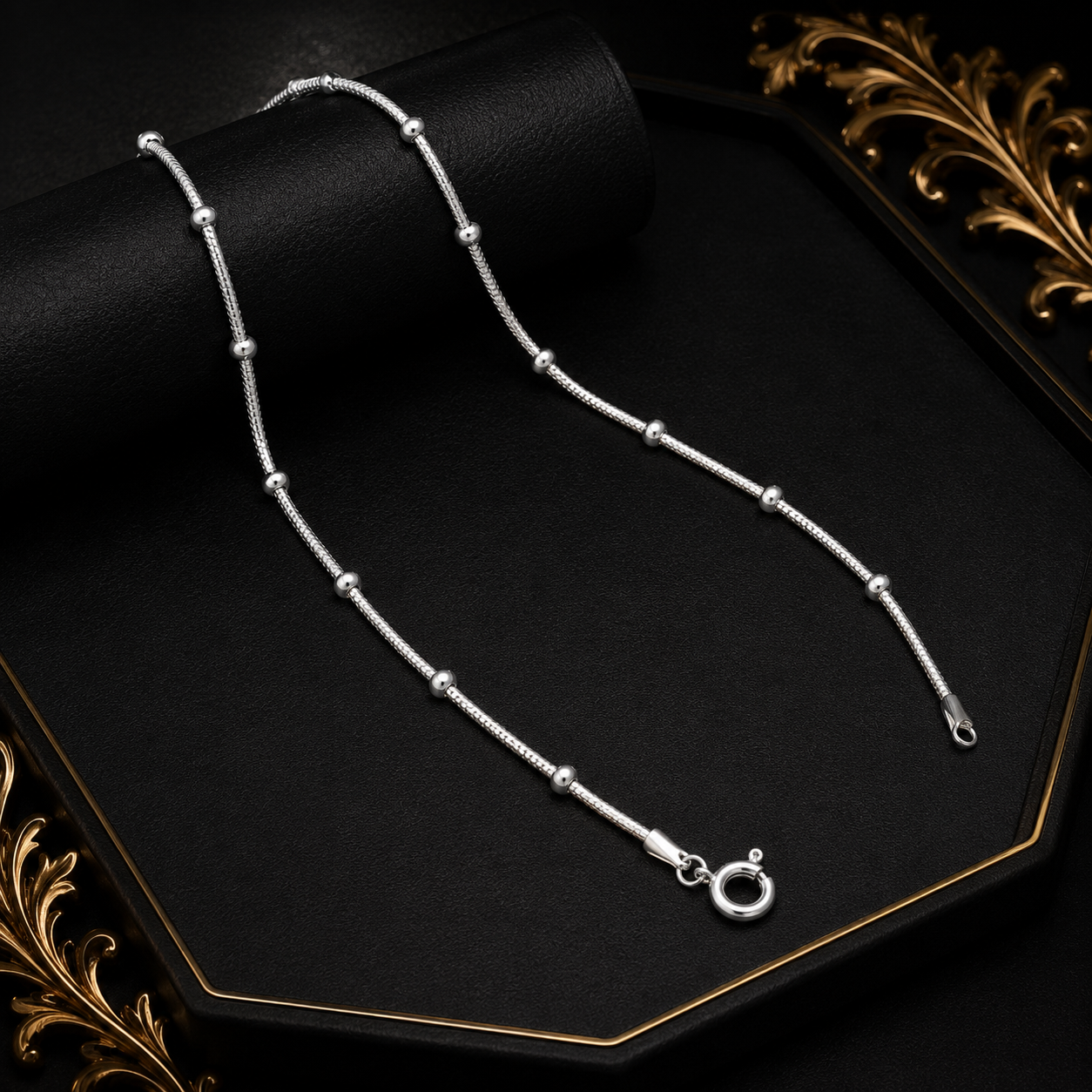 Two Ball Snake Silver Chain - Image 4