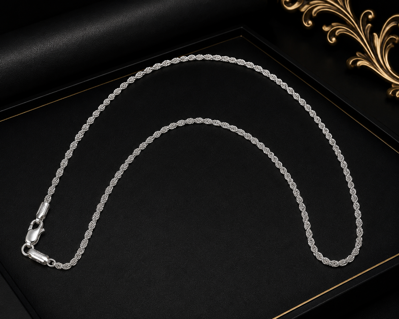 Sterling Silver Rope Necklace Chain - Image 8