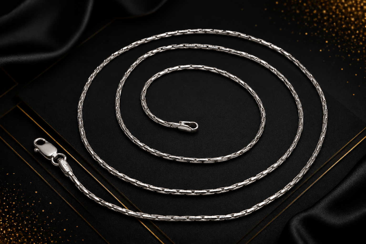 Tiny Stick Joint Silver Chain - Image 3