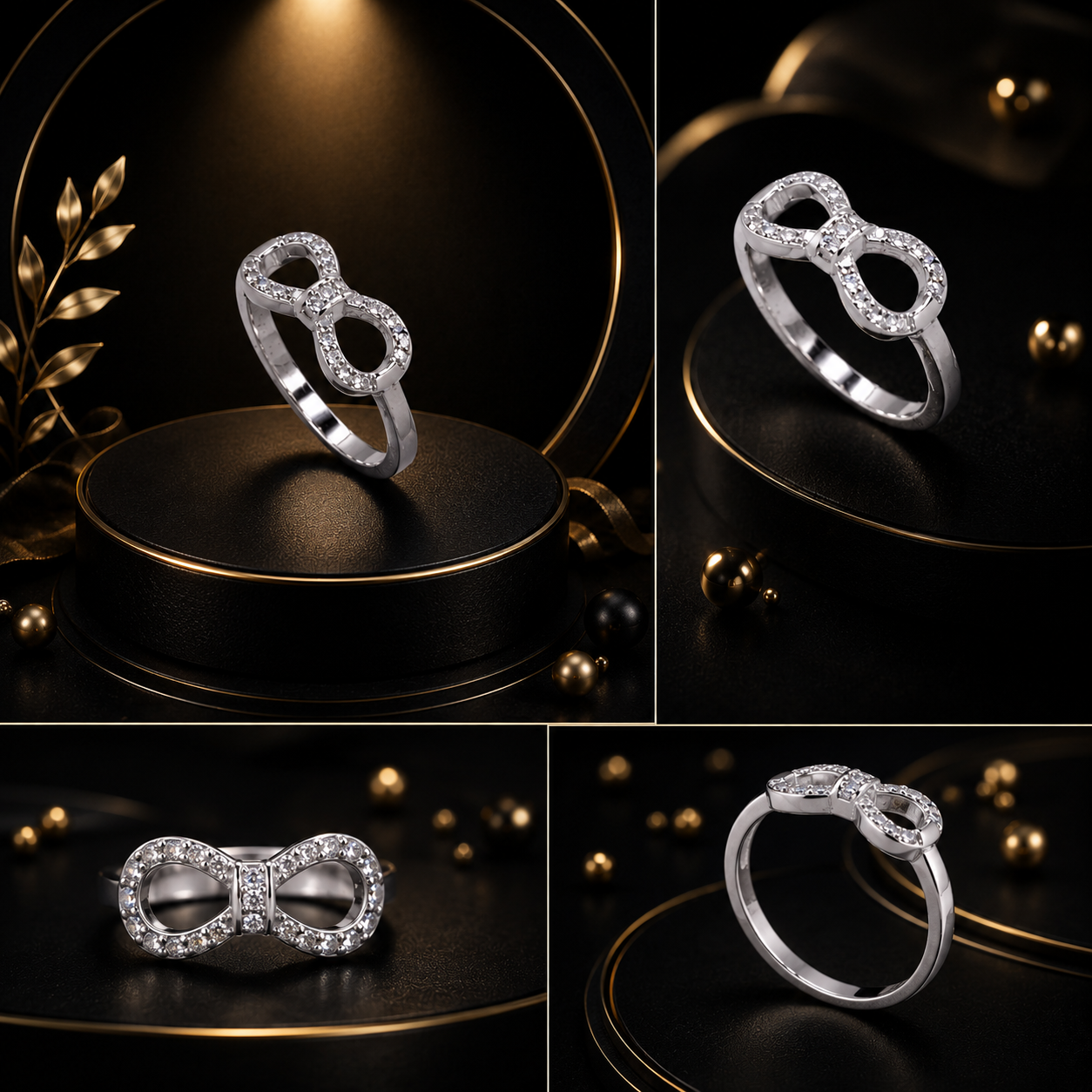 Bow CZ Silver Ring – 925 Sterling Silver - Image 3